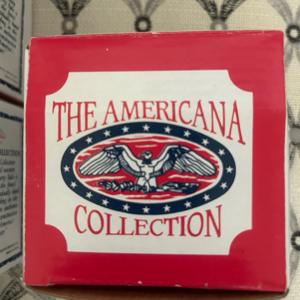 The Americana Collection set of 9 buildings plus 5 piece pewter set.